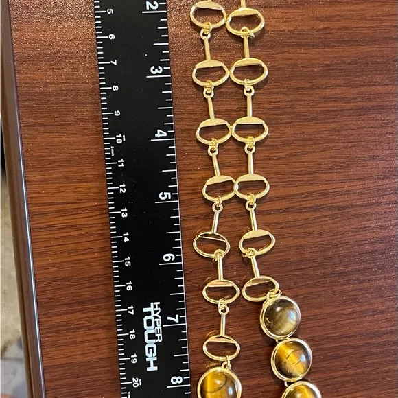 Talbots Gold Necklace with Brown Accents - Picture 5 of 5